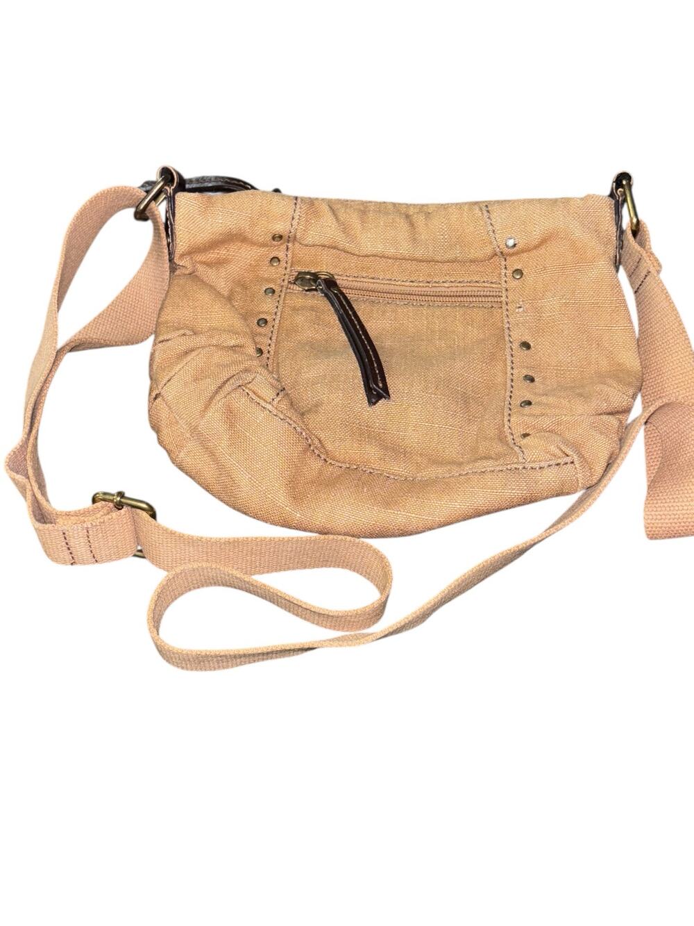 Fossil Crossbody Tag Adjustable Strap Metal Studs Boho Western Minimalist FLAWED